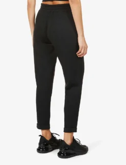 Tapered Mid-rise Stretch-jersey Jogging Bottoms -Reiss Shop R03829717 VERYBLACK ALT03