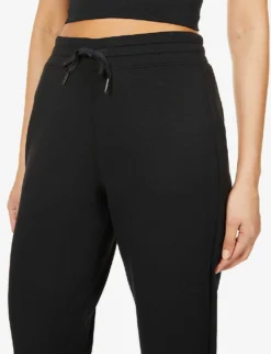 Tapered Mid-rise Stretch-jersey Jogging Bottoms -Reiss Shop R03829717 VERYBLACK ALT04