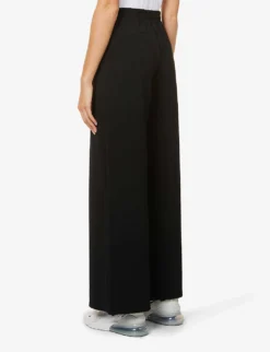 AirLuxe Wide-leg Mid-rise Stretch-jersey Trousers -Reiss Shop R03829718 VERYBLACK ALT03