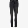 AllSaints Kenzie Frayed-hem Skinny High-rise Stretch-denim Jeans