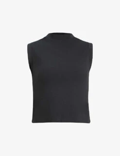 High-neck Stretch-cotton Tank Top