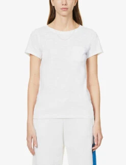 Round-neck Organic-cotton T-shirt -Reiss Shop R03842162 WHITE ALT02