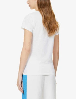 Round-neck Organic-cotton T-shirt -Reiss Shop R03842162 WHITE ALT03