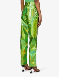 Lupe Metallic High-rise Straight-leg Faux-leather Trousers 8 Lupe Metallic High-rise Straight-leg Faux-leather Trousers -Reiss Shop R03842354 TURQUOISE ALT03