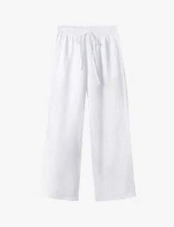 Tie-waist Straight-leg Linen Trousers