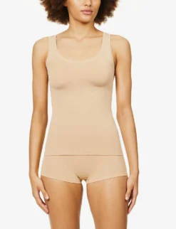 HANRO Touch Feeling Scooped Stretch-jersey Top -Reiss Shop R03848685 BEIGE ALT02