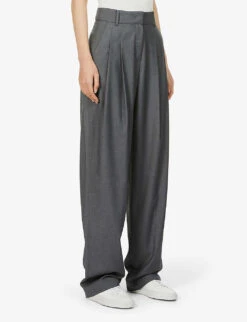 Gelso High-rise Pleated Woven Trousers 7 Gelso High-rise Pleated Woven Trousers -Reiss Shop R03852338 DARKGREY ALT02