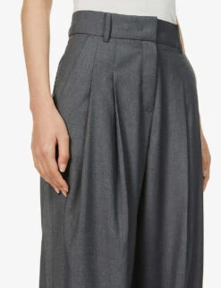 Gelso High-rise Pleated Woven Trousers 9 Gelso High-rise Pleated Woven Trousers -Reiss Shop R03852338 DARKGREY ALT04