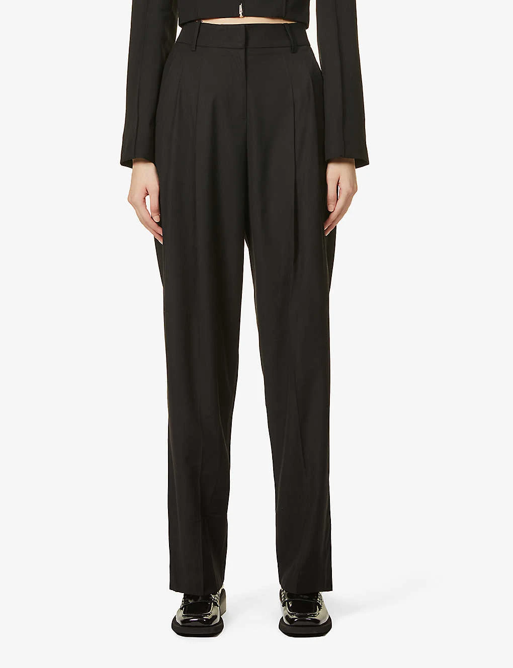 Gelso Pleated Tapered High-rise Woven Trousers 3 Gelso Pleated Tapered High-rise Woven Trousers - Image 3