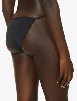 Seafolly Collective Tie-detail Mid-rise Recycled Nylon-blend Bikini Bottoms -Reiss Shop R03854736 BLACK ALT03