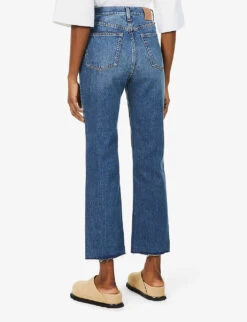 Toteme Raw-hem Straight-leg High-rise Organic-cotton Jeans 9 Toteme Raw-hem Straight-leg High-rise Organic-cotton Jeans -Reiss Shop R03858006 MIDBLUE ALT03