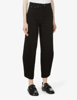 Toteme Barrel-cut High-rise Wide-leg Organic-cotton Jeans -Reiss Shop R03858007 BLACK ALT02