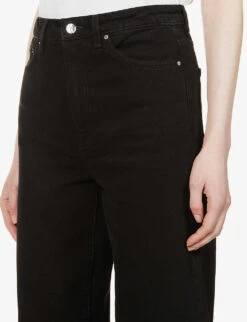 Toteme Barrel-cut High-rise Wide-leg Organic-cotton Jeans -Reiss Shop R03858007 BLACK ALT04