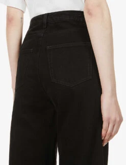 Toteme Barrel-cut High-rise Wide-leg Organic-cotton Jeans -Reiss Shop R03858007 BLACK ALT05