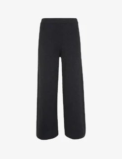 Whistles Knitted Wide-leg Woven Trousers