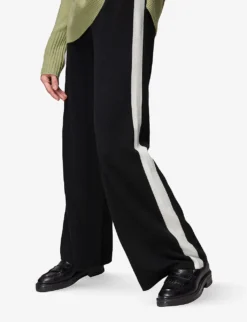 Whistles Side-stripe Wide-leg Cotton-blend Trousers 10 Whistles Side-stripe Wide-leg Cotton-blend Trousers -Reiss Shop R03865777 BLACK ALT04