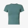 Round-neck Fitted Stretch-cotton T-shirt