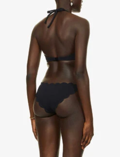 Marysia Broadway Scalloped Halterneck Bikini Top -Reiss Shop R03872314 BLACK ALT03