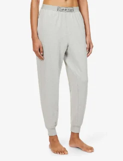 Calvin Klein Reimagined Logo-band Relaxed-fit Mid-rise Cotton And Recycled Polyester Blend Jogging Bottoms -Reiss Shop R03875712 GREYHEATHER ALT02