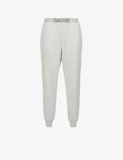 Calvin Klein Reimagined Logo-band Relaxed-fit Mid-rise Cotton And Recycled Polyester Blend Jogging Bottoms