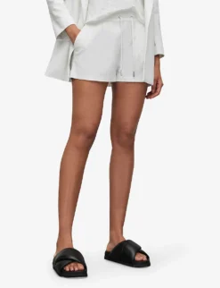AllSaints Aleida Tri Drawstring-waistband Stretch-woven Shorts -Reiss Shop R03876076 OPTICWHITE ALT02