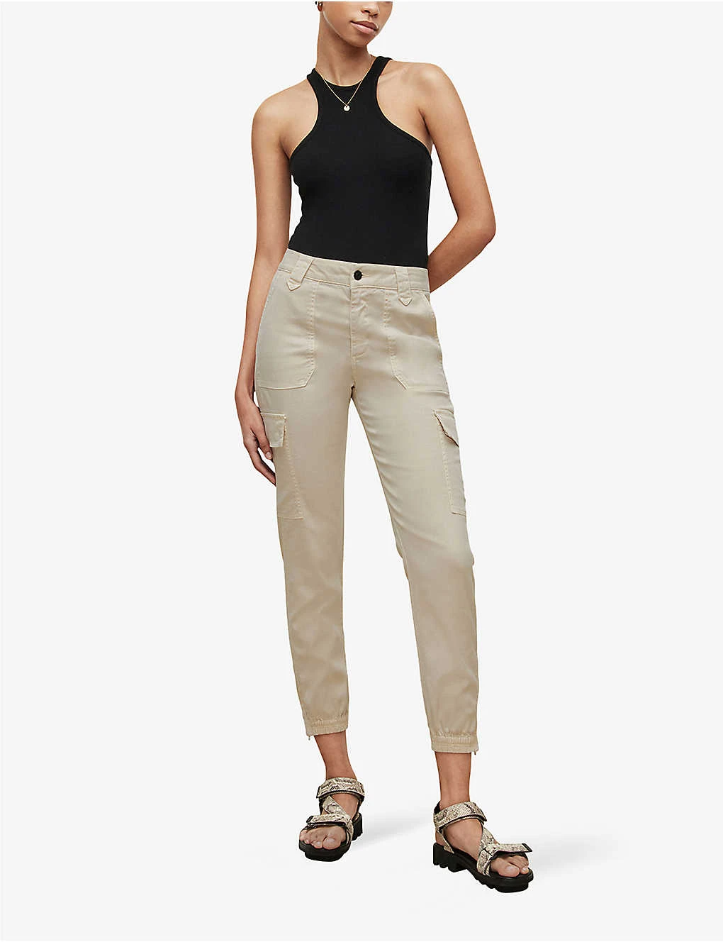 AllSaints Nola Cuffed Tapered Slim-fit High-rise Stretch Woven-blend Jogging Bottoms 2 AllSaints Nola Cuffed Tapered Slim-fit High-rise Stretch Woven-blend Jogging Bottoms - Image 2