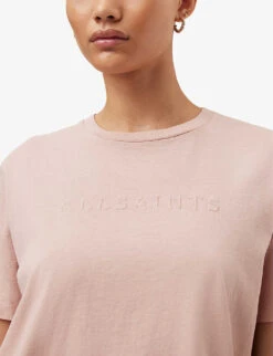 AllSaints Pippa Boyfriend Cotton-jersey T-shirt -Reiss Shop R03879750 SOFTPINK ALT04