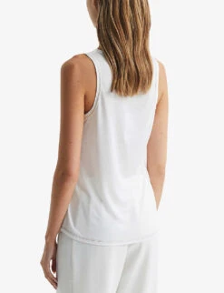 Reiss Riley Round-neck Silk-blend Vest Top -Reiss Shop R03882393 WHITE ALT02