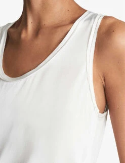 Reiss Riley Round-neck Silk-blend Vest Top -Reiss Shop R03882393 WHITE ALT04