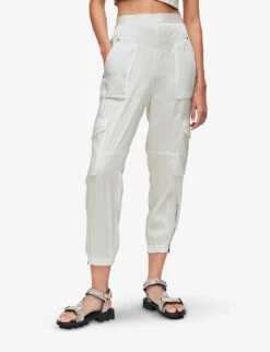 AllSaints Astarte Utility Tapered Mid-rise Recycled Polyester Cargo Trousers -Reiss Shop R03885701 CHALKWHITE ALT02