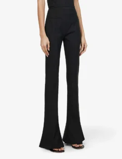 Jacquemus Le Pant Tangelo Flared High-rise Stretch-wool Trousers -Reiss Shop R03888358 BLACK ALT02