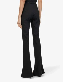 Jacquemus Le Pant Tangelo Flared High-rise Stretch-wool Trousers -Reiss Shop R03888358 BLACK ALT03