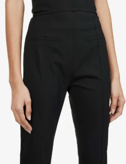 Jacquemus Le Pant Tangelo Flared High-rise Stretch-wool Trousers -Reiss Shop R03888358 BLACK ALT04