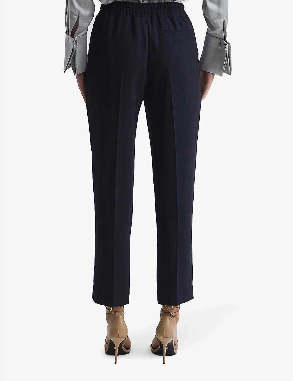 Reiss Hailey Elasticated-waist High-rise Recycled Polyester-blend Trousers 4 Reiss Hailey Elasticated-waist High-rise Recycled Polyester-blend Trousers - Image 4
