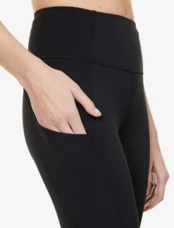 Lululemon Fast And Free Drawstring-waist High-rise Stretch-knit Leggings -Reiss Shop R03897528 BLACK ALT04