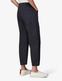 Whistles Tessa Cropped Mid-rise Cotton Trousers 9 Whistles Tessa Cropped Mid-rise Cotton Trousers -Reiss Shop R03899990 BLACK ALT03