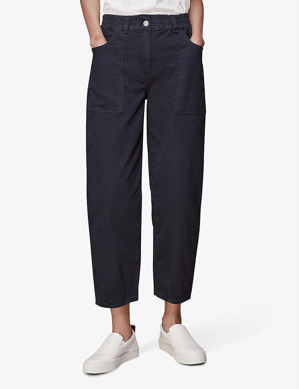 Whistles Tessa Cropped Mid-rise Cotton Trousers 6 Whistles Tessa Cropped Mid-rise Cotton Trousers - Image 6