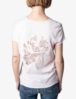 Zadig & Voltaire Story Fishnet-detail Cotton-jersey T-shirt -Reiss Shop R03909478 PARME ALT03