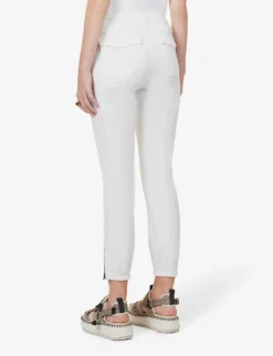 Paige Mayslie Cropped Tapered High-rise Jogging Bottoms -Reiss Shop R03913279 CRSIPWHITE ALT03