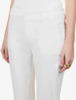 Paige Mayslie Cropped Tapered High-rise Jogging Bottoms -Reiss Shop R03913279 CRSIPWHITE ALT04