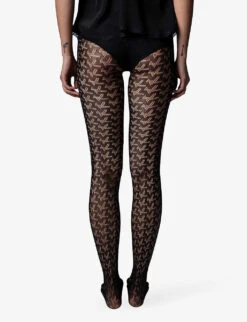 Fogal X Zadig & Voltaire ZV Fishnet Tights -Reiss Shop R03913725 NOIR ALT03