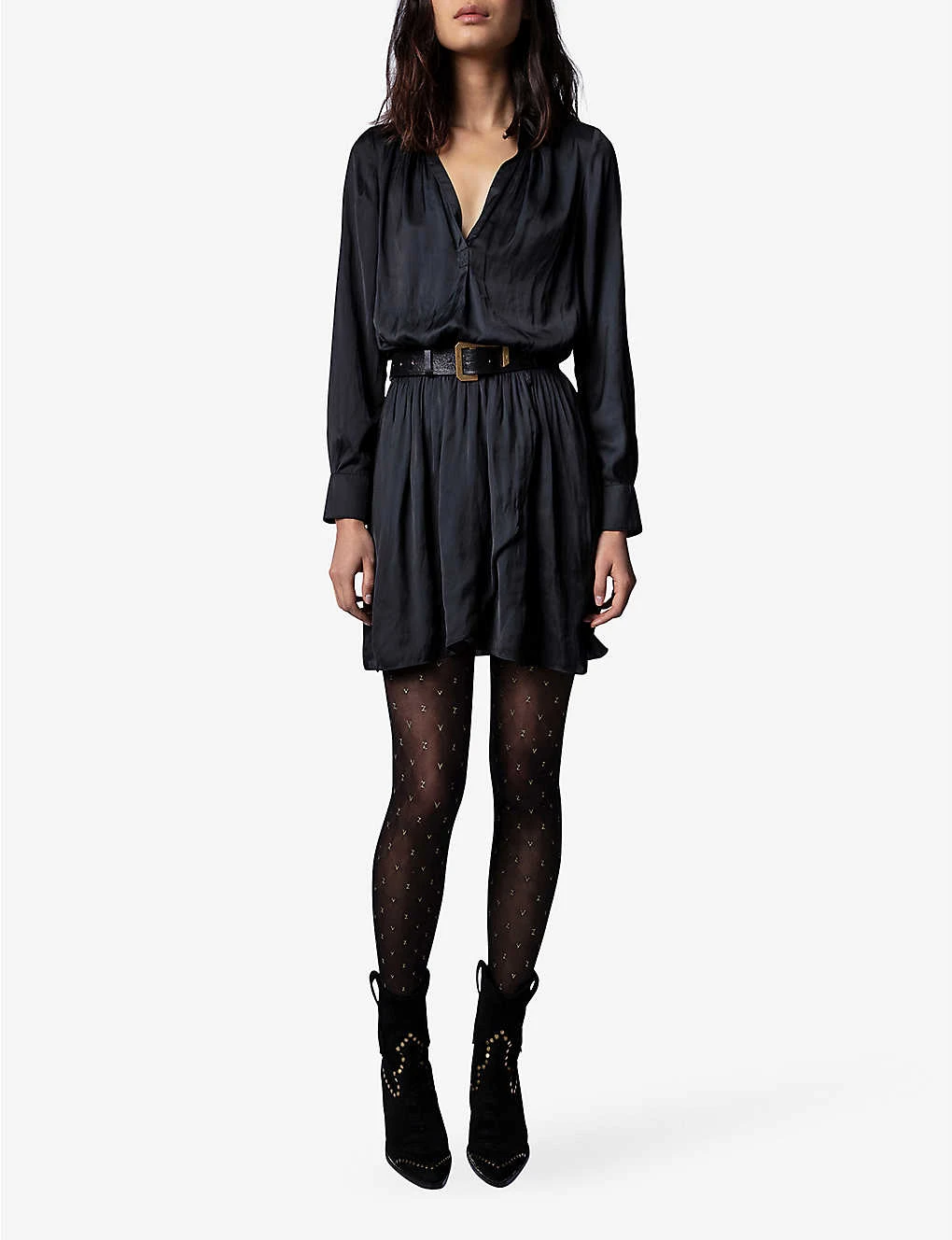 Fogal X Zadig & Voltaire ZV Metallic Monogram Tights 2 Fogal X Zadig & Voltaire ZV Metallic Monogram Tights - Image 2