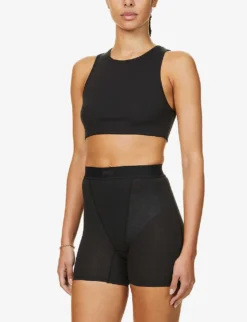 Cropped Ribbed Stretch-cotton Tank Top -Reiss Shop R03920626 SOOT ALT02