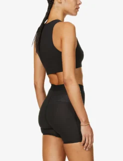 Cropped Ribbed Stretch-cotton Tank Top -Reiss Shop R03920626 SOOT ALT03