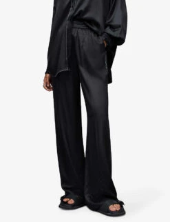 AllSaints Charli Wide-leg High-rise Satin Trousers -Reiss Shop R03925713 BLACK ALT02