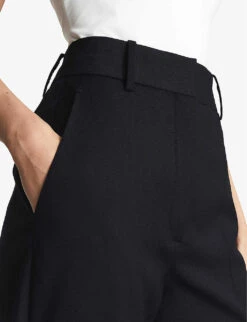 Reiss Haisley Flared-leg Mid-rise Stretch Wool-blend Trousers -Reiss Shop R03925832 NAVY ALT04