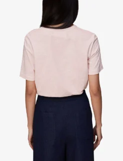 Whistles Emily Ultimate Crewneck Cotton-jersey T Shirt -Reiss Shop R03933342 PALEPINK ALT03