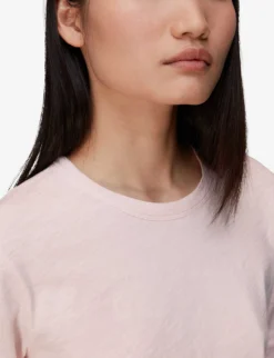 Whistles Emily Ultimate Crewneck Cotton-jersey T Shirt -Reiss Shop R03933342 PALEPINK ALT04