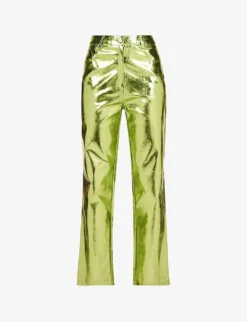 Lupe Straight-leg High-rise Faux-leather Trousers