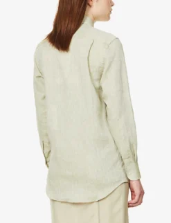 The Boyfriend Long-sleeved Organic-linen Shirt -Reiss Shop R03935324 SAGEGREEN ALT03